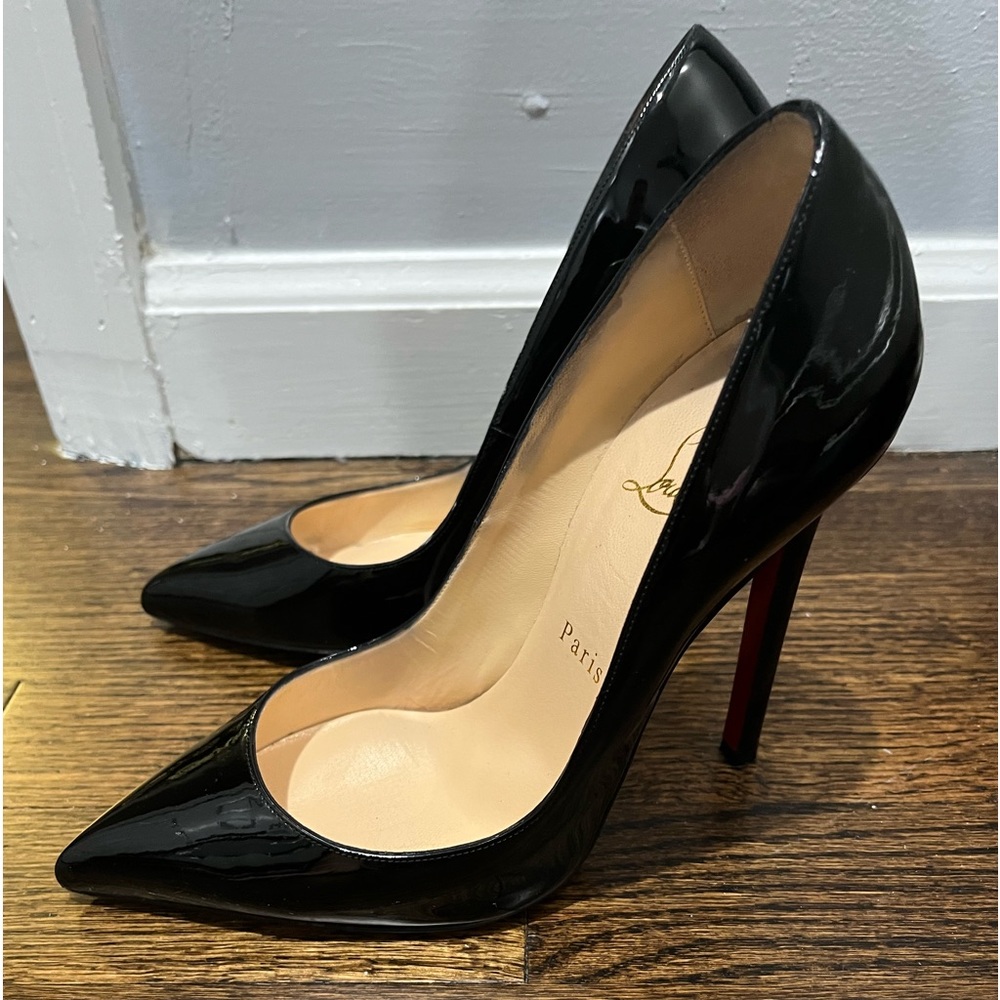 Christian Louboutin Black Patent Leather Piagalle 38